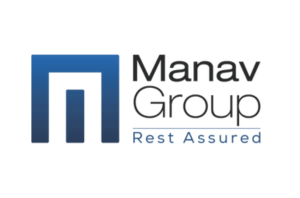 Manav Group logo with the tagline 'Rest Assured' and blue M icon