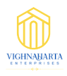 Logo of Vighnaharta Enterprises with a stylized shield and company name